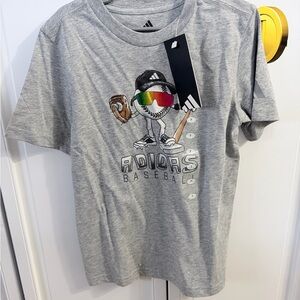 adidas Heather Gray Baseball Crewneck Tee